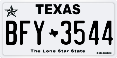 TX license plate BFY3544