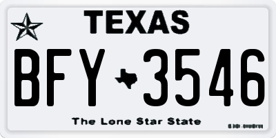 TX license plate BFY3546