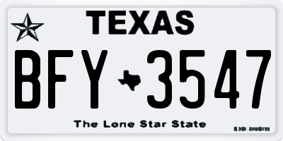 TX license plate BFY3547