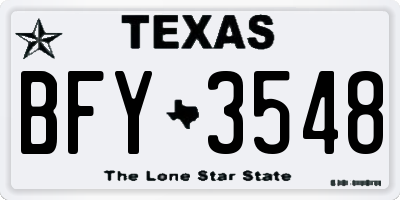 TX license plate BFY3548