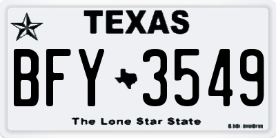 TX license plate BFY3549