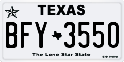 TX license plate BFY3550