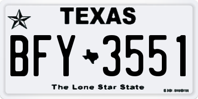 TX license plate BFY3551