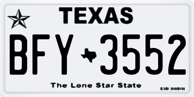 TX license plate BFY3552