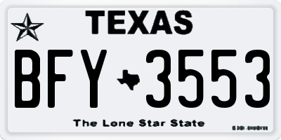 TX license plate BFY3553