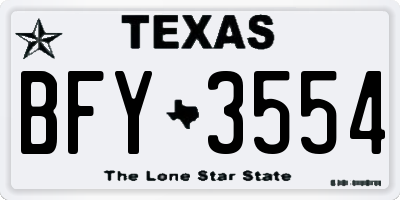 TX license plate BFY3554