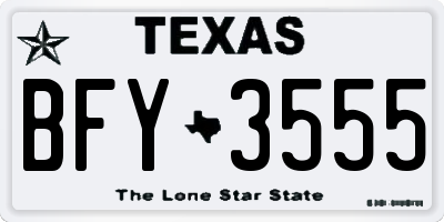 TX license plate BFY3555