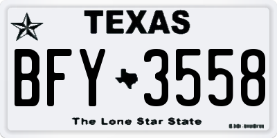 TX license plate BFY3558