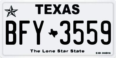TX license plate BFY3559