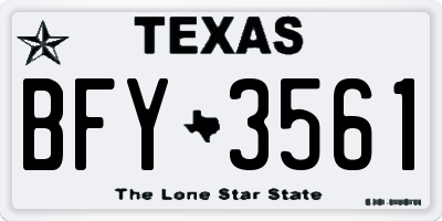 TX license plate BFY3561