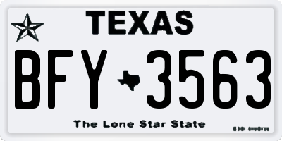 TX license plate BFY3563