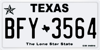 TX license plate BFY3564