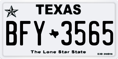 TX license plate BFY3565