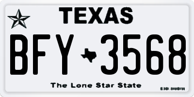 TX license plate BFY3568