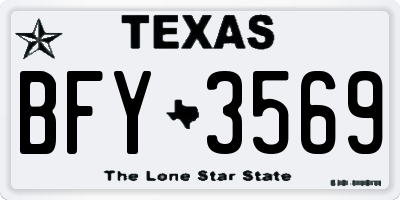 TX license plate BFY3569