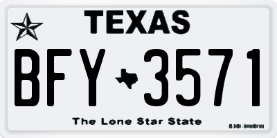 TX license plate BFY3571