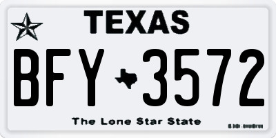 TX license plate BFY3572