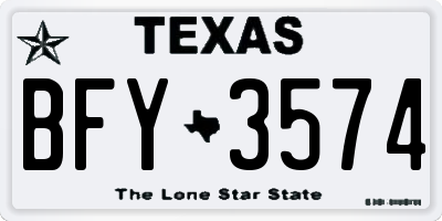 TX license plate BFY3574