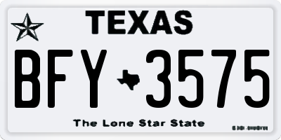 TX license plate BFY3575