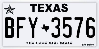 TX license plate BFY3576