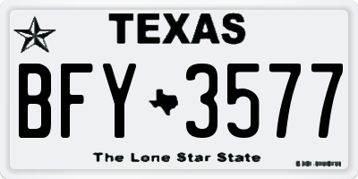 TX license plate BFY3577