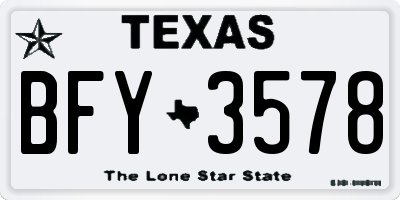 TX license plate BFY3578