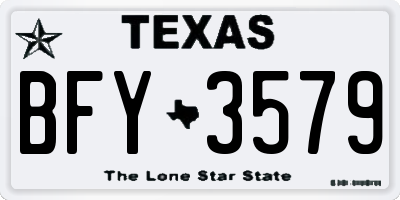 TX license plate BFY3579