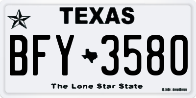TX license plate BFY3580