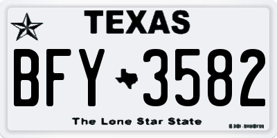 TX license plate BFY3582