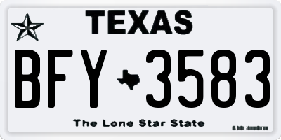 TX license plate BFY3583