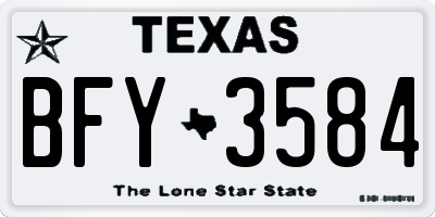 TX license plate BFY3584