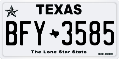 TX license plate BFY3585