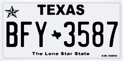 TX license plate BFY3587