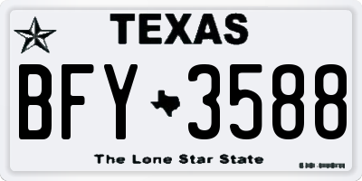 TX license plate BFY3588