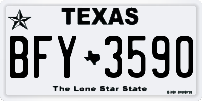 TX license plate BFY3590