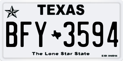 TX license plate BFY3594