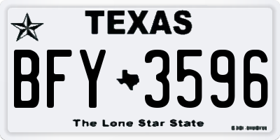 TX license plate BFY3596