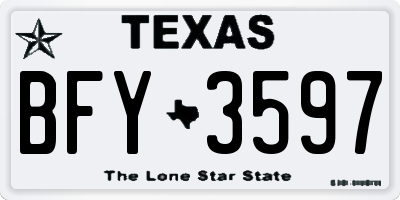 TX license plate BFY3597