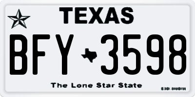 TX license plate BFY3598