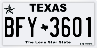 TX license plate BFY3601