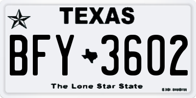 TX license plate BFY3602