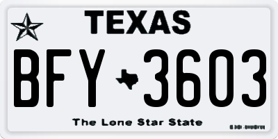 TX license plate BFY3603