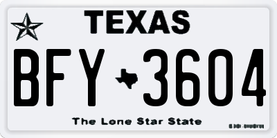 TX license plate BFY3604