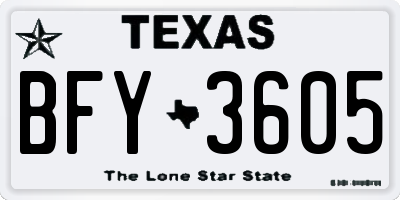 TX license plate BFY3605