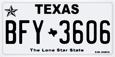 TX license plate BFY3606