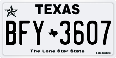 TX license plate BFY3607