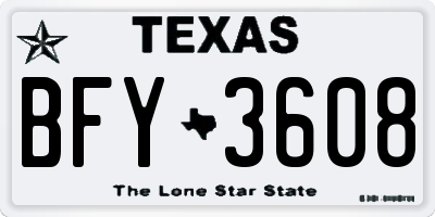 TX license plate BFY3608
