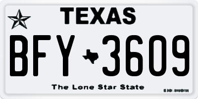 TX license plate BFY3609