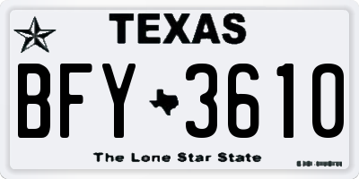 TX license plate BFY3610