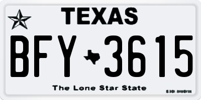 TX license plate BFY3615